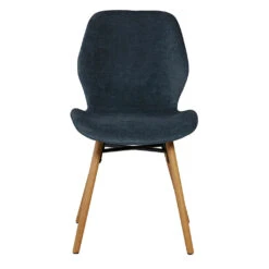 Chaise Salle à Manger En Tissu Soft Touch Bleu Foncé - Keri
