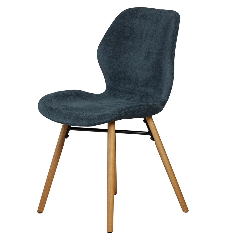 Chaise Salle à Manger En Tissu Soft Touch Bleu Foncé - Keri 2 Chaise Salle à Manger En Tissu Soft Touch Bleu Foncé - Keri – Image 2