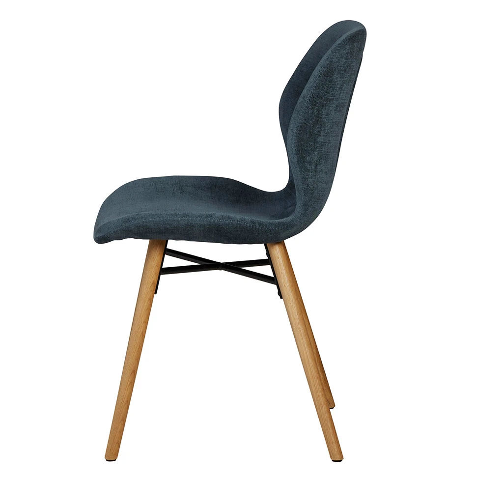 Chaise Salle à Manger En Tissu Soft Touch Bleu Foncé - Keri 3 Chaise Salle à Manger En Tissu Soft Touch Bleu Foncé - Keri – Image 3