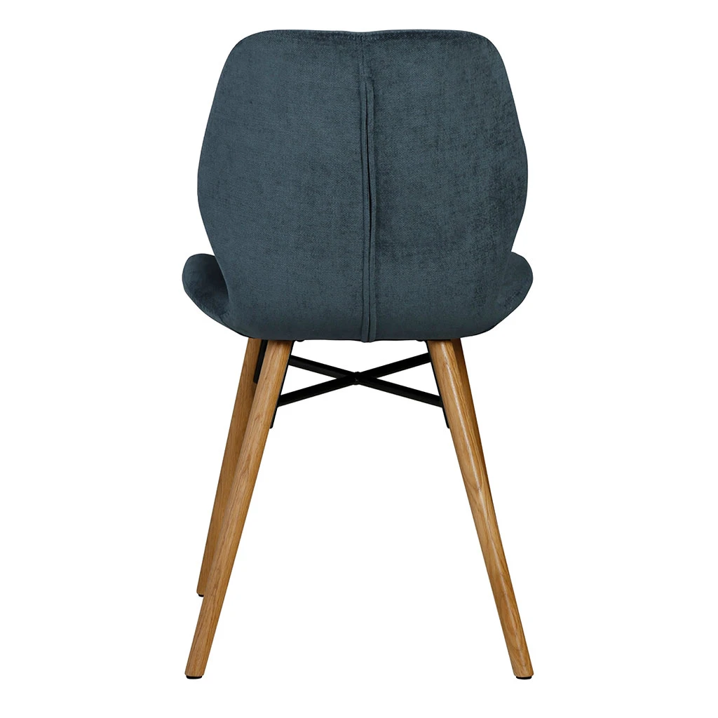 Chaise Salle à Manger En Tissu Soft Touch Bleu Foncé - Keri 4 Chaise Salle à Manger En Tissu Soft Touch Bleu Foncé - Keri – Image 4