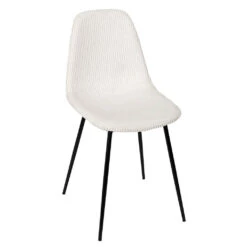 Chaise Salle à Manger En Velours Côtelé Beige - Scarlett