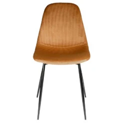 Chaise Salle à Manger En Velours Cotelé Moutarde - Julia