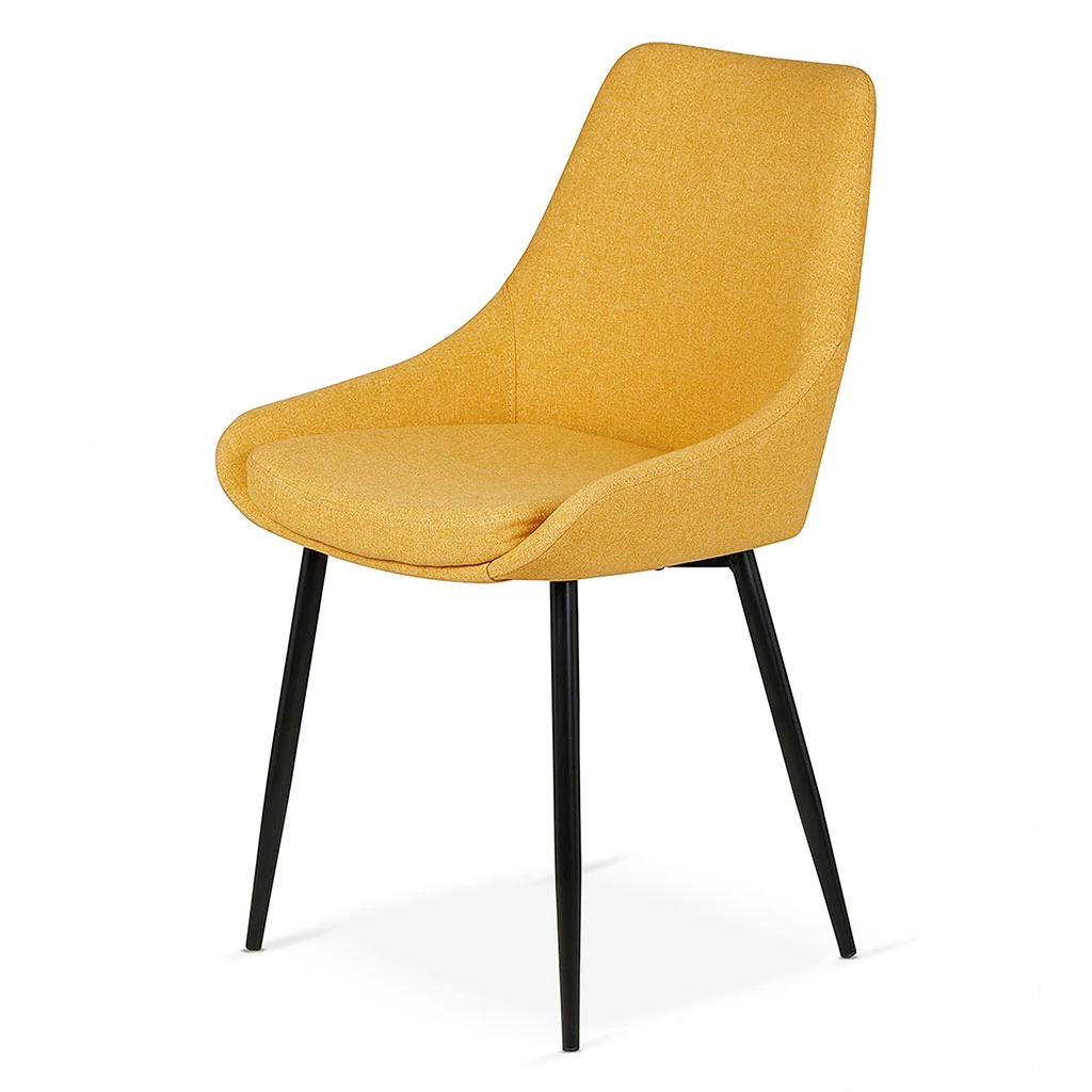 Chaise Salle à Manger Tissu Moutarde - Ben 1 Chaise Salle à Manger Tissu Moutarde - Ben