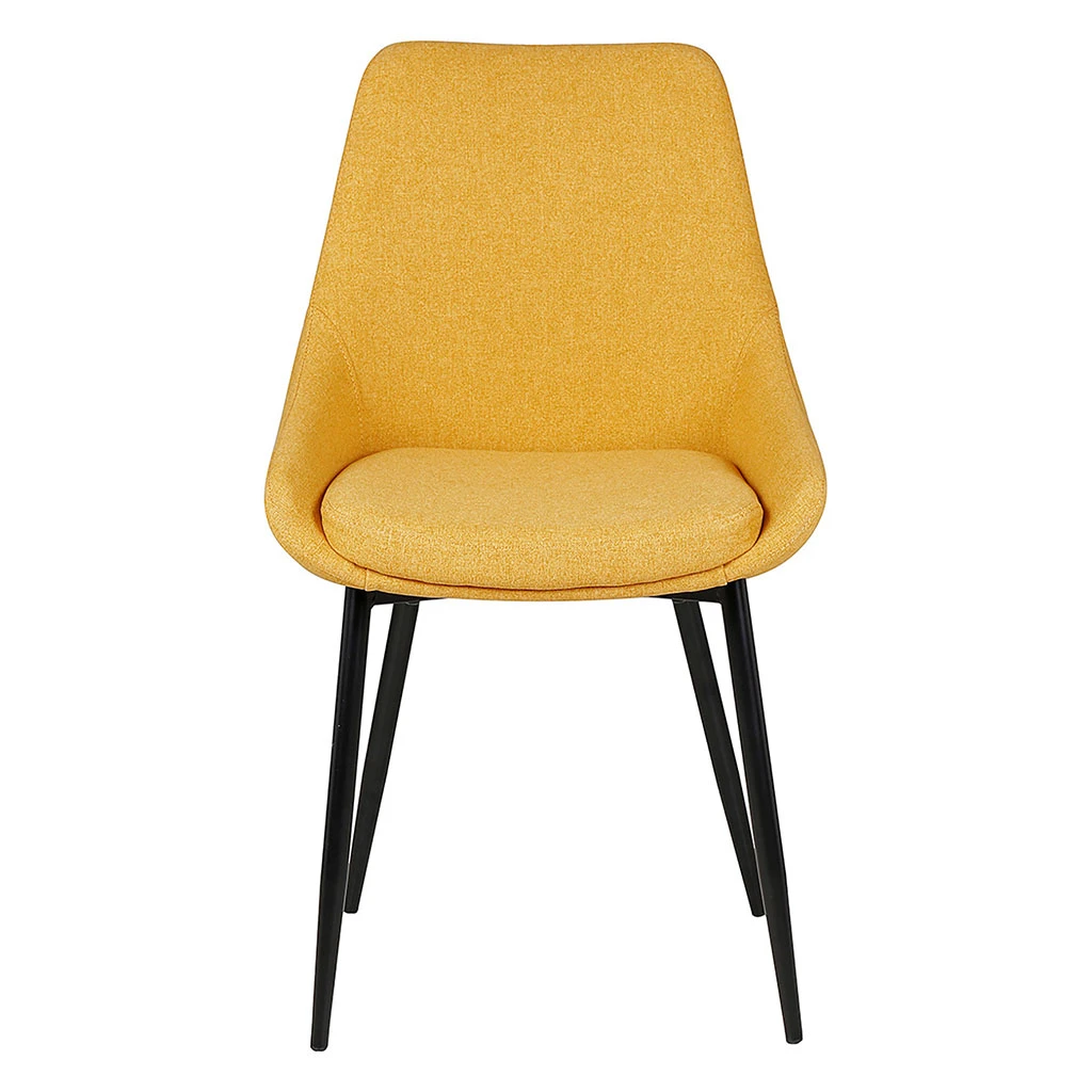 Chaise Salle à Manger Tissu Moutarde - Ben 2 Chaise Salle à Manger Tissu Moutarde - Ben – Image 2