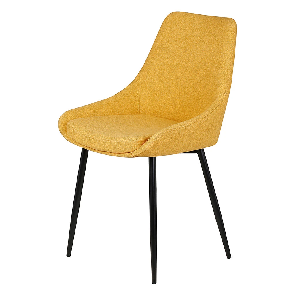 Chaise Salle à Manger Tissu Moutarde - Ben 3 Chaise Salle à Manger Tissu Moutarde - Ben – Image 3