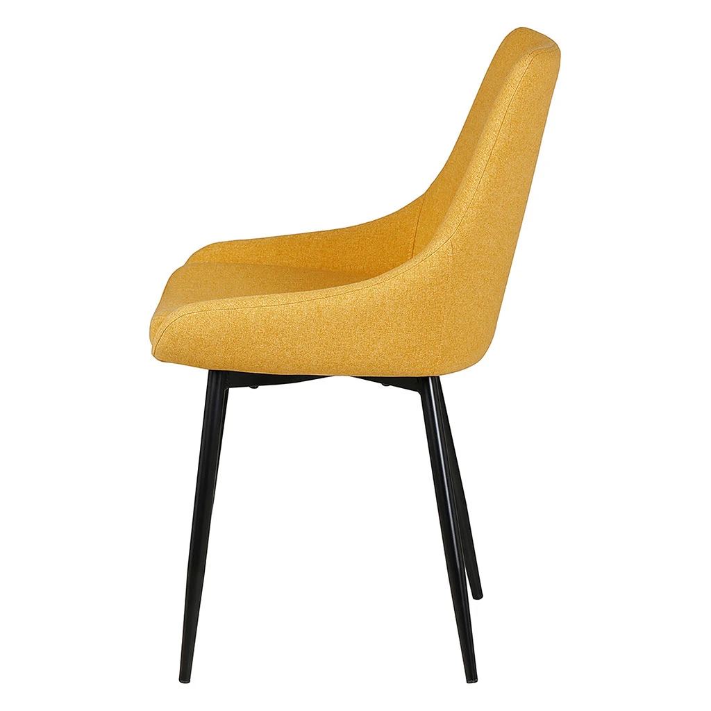 Chaise Salle à Manger Tissu Moutarde - Ben 5 Chaise Salle à Manger Tissu Moutarde - Ben – Image 5