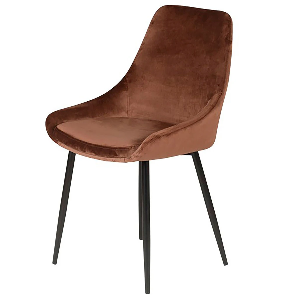 Chaise Salle à Manger En Velours Marron - Ben 2 Chaise Salle à Manger En Velours Marron - Ben – Image 2