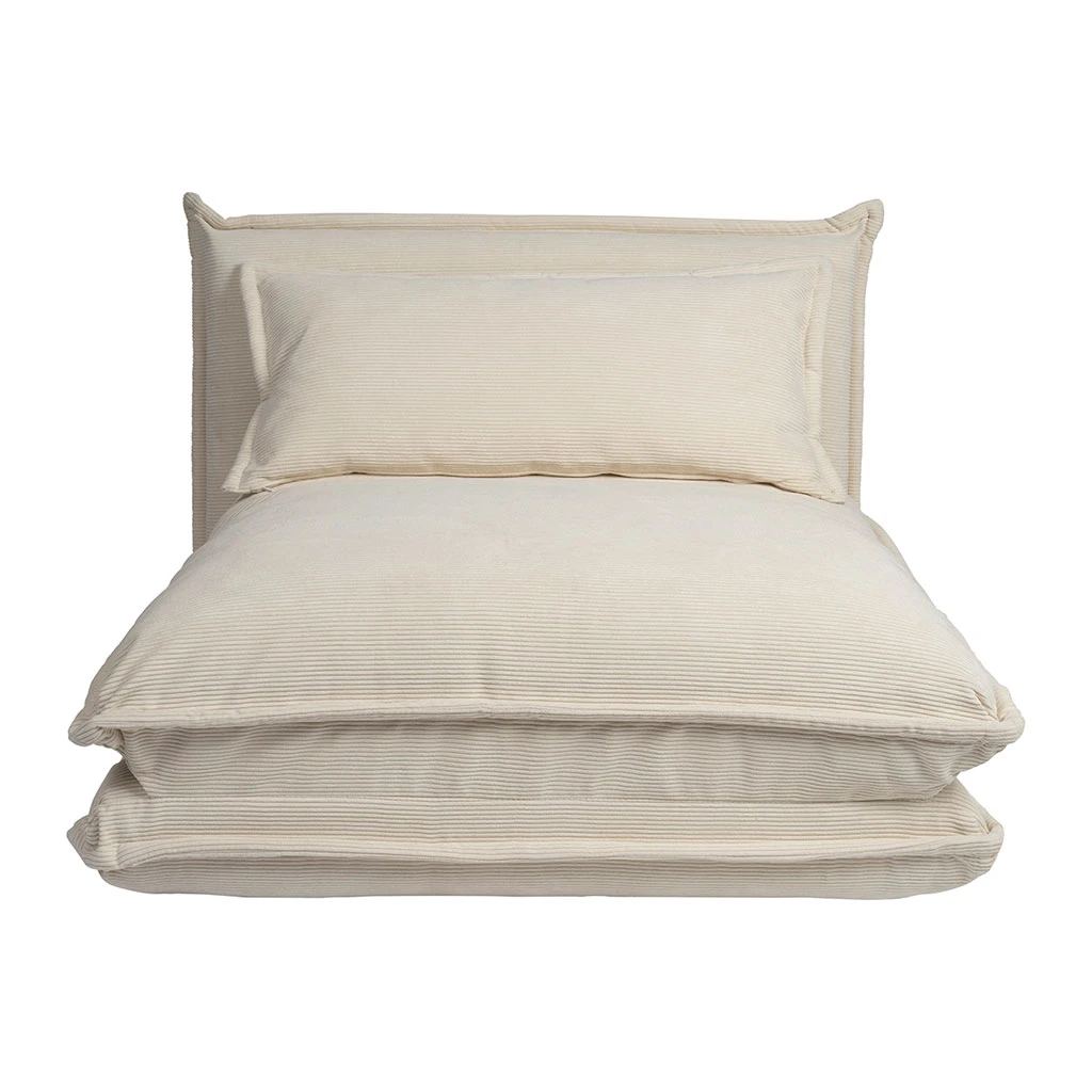 Chauffeuse En Tissu Côtelé écru - Tessia 1 Chauffeuse En Tissu Côtelé écru - Tessia