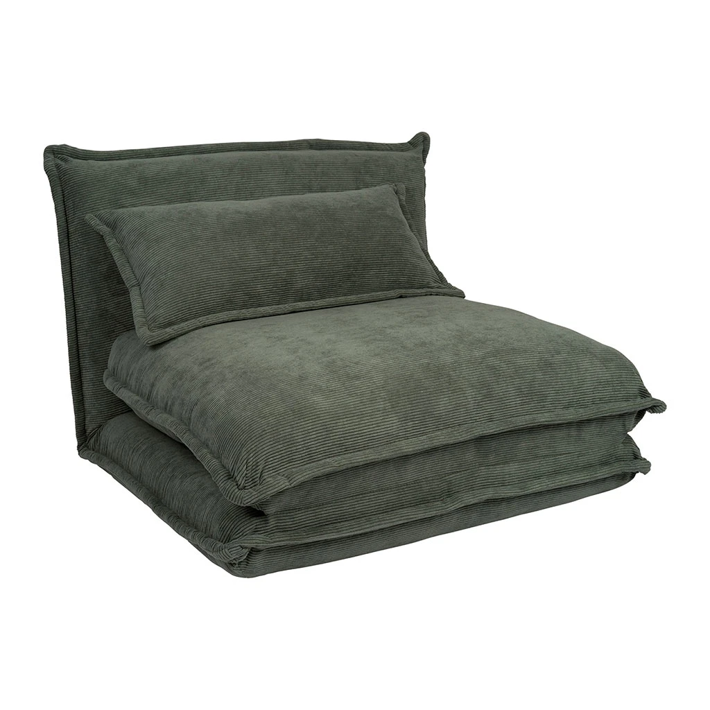 Chauffeuse En Tissu Côtelé Kaki - Tessia 2 Chauffeuse En Tissu Côtelé Kaki - Tessia – Image 2