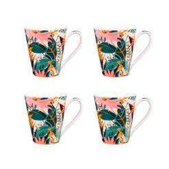 Coffret De 4 Mugs En Porcelaine 31cl - Taiana