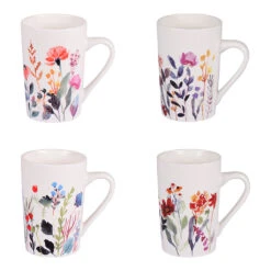 Coffret De 4 Mugs En Porcelaine 35cl - Flor