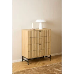 Commode 4 Tiroirs En Bois Naturel H100cm - Albany 15 Commode 4 Tiroirs En Bois Naturel H100cm - Albany -Magasin Général Pour La Maison commode 4 tiroirs en bois naturel h100cm albany 698993 698993 FRN07 WEB 1