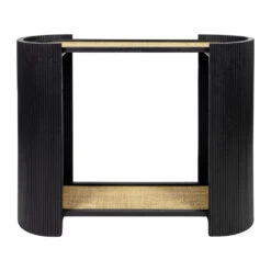 Console 2 Niveaux En Rotin Et Bambou Noir - Saori