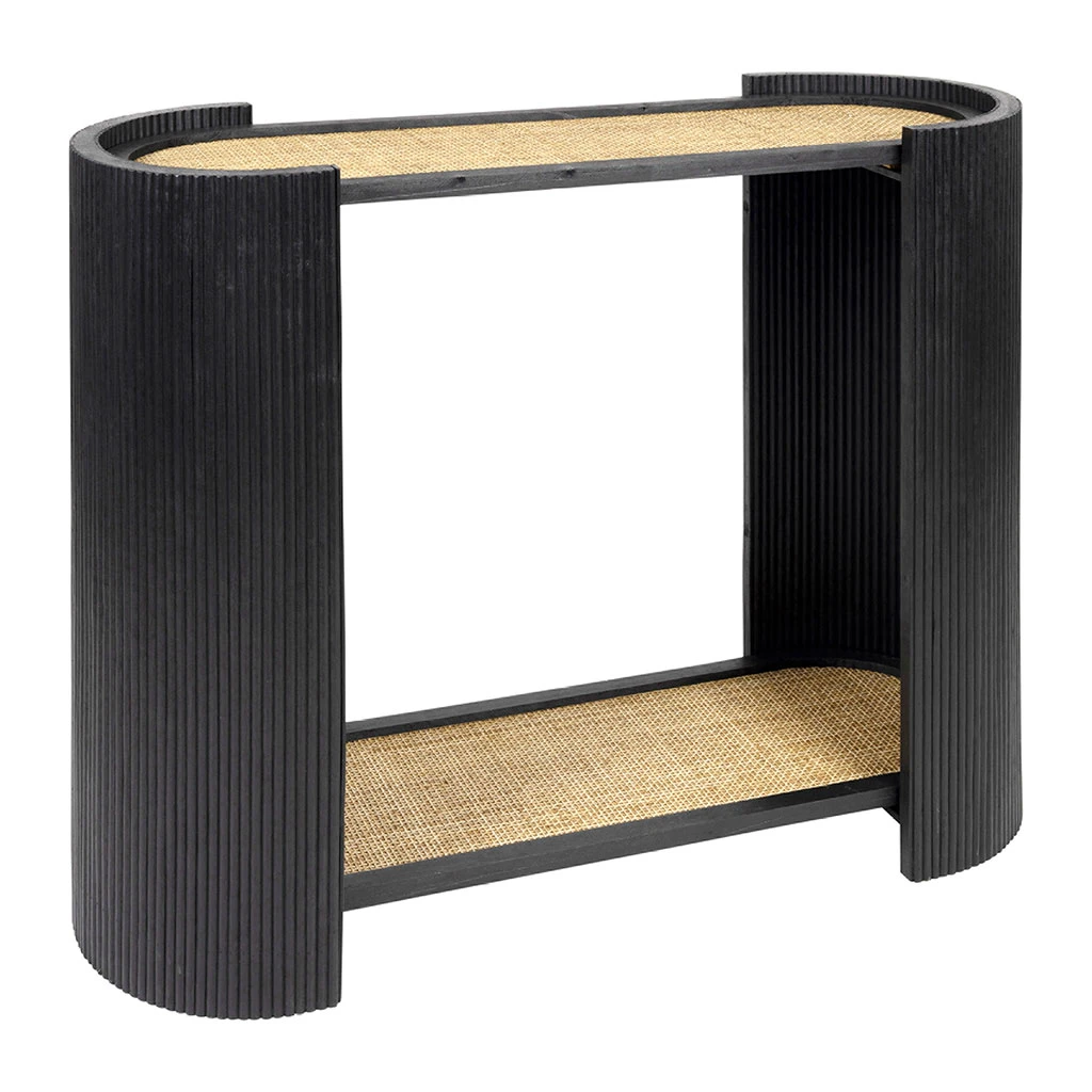 Console 2 Niveaux En Rotin Et Bambou Noir - Saori 2 Console 2 Niveaux En Rotin Et Bambou Noir - Saori – Image 2