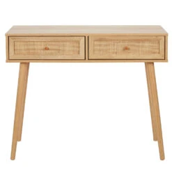Console 2 Tiroirs En Bois Naturel - Baia