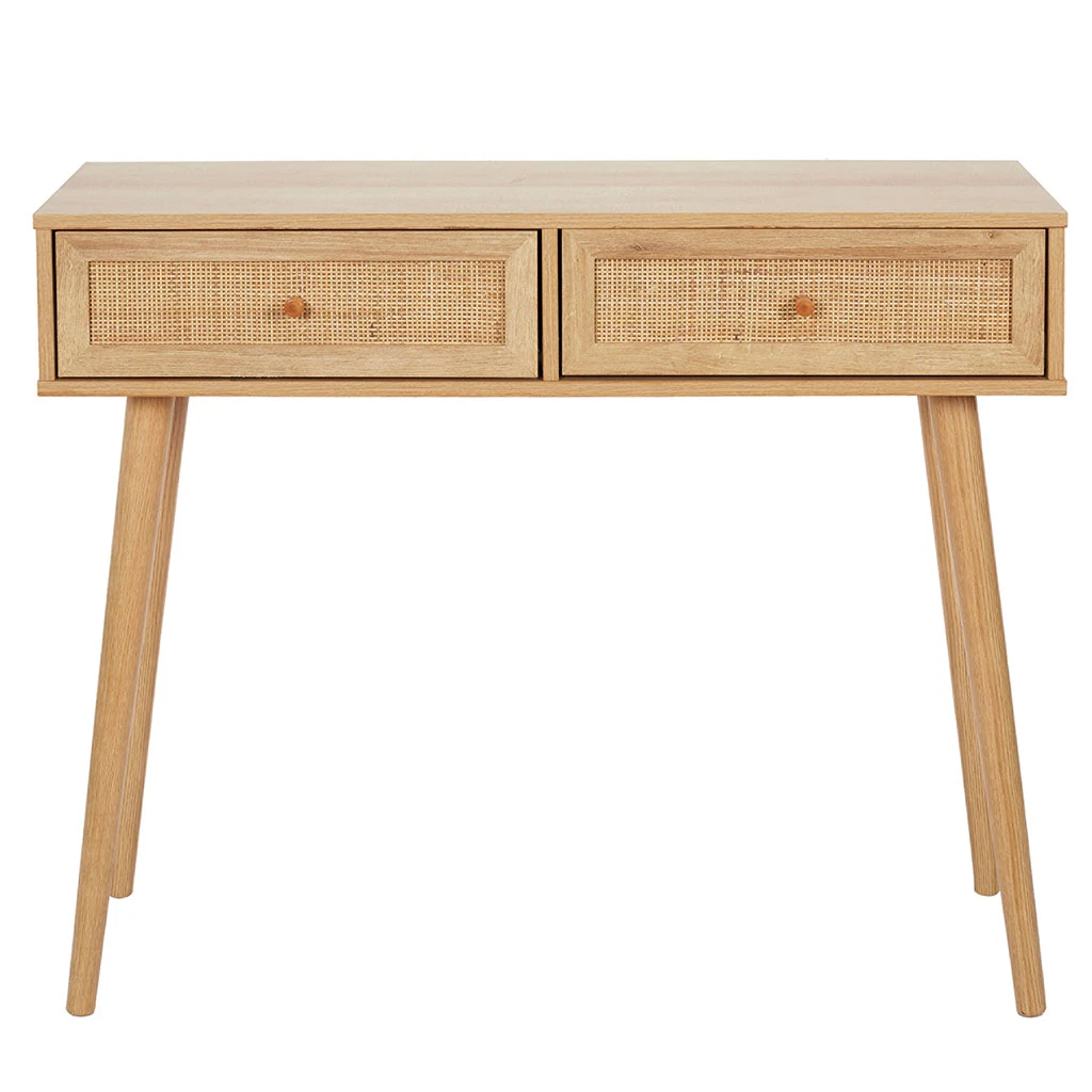Console 2 Tiroirs En Bois Naturel - Baia 1 Console 2 Tiroirs En Bois Naturel - Baia
