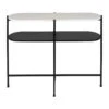 Console Avec étagère En Marbre Et Fer Blanc Et Noir 100x30xh80cm - Eskela