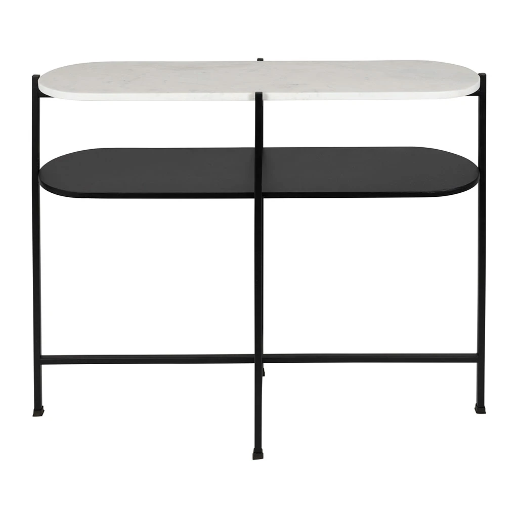 Console Avec étagère En Marbre Et Fer Blanc Et Noir 100x30xh80cm - Eskela 1 Console Avec étagère En Marbre Et Fer Blanc Et Noir 100x30xh80cm - Eskela