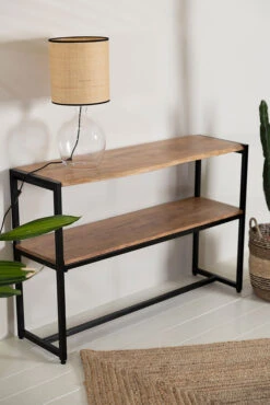 Console En Acacia Et Pieds En Fer Noir - Brooklyn -Magasin Général Pour La Maison console en acacia et pieds en fer noir brooklyn 320018 320018 SITU02 WEB