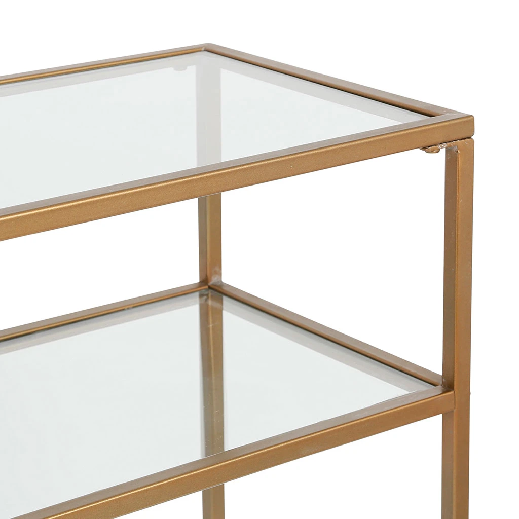 Console En Fer Et Verre Doré 120x33xh80.5cm - Eluminea 3 Console En Fer Et Verre Doré 120x33xh80.5cm - Eluminea – Image 3