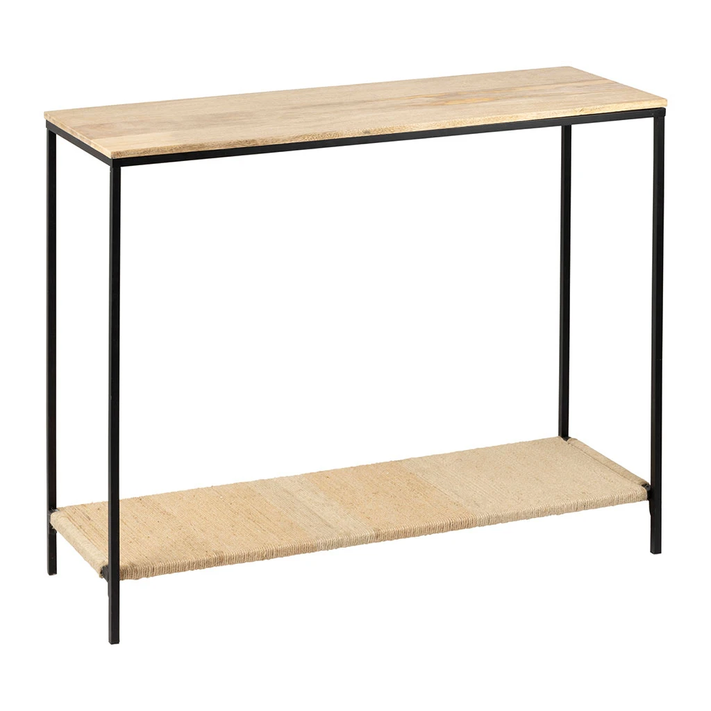 Console En Manguier Et Fer Noir 100x35xh80cm - Maderia 2 Console En Manguier Et Fer Noir 100x35xh80cm - Maderia – Image 2