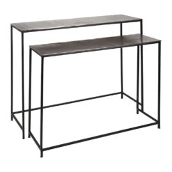 Console Gigogne (x2) En Fer Argenté - Felia