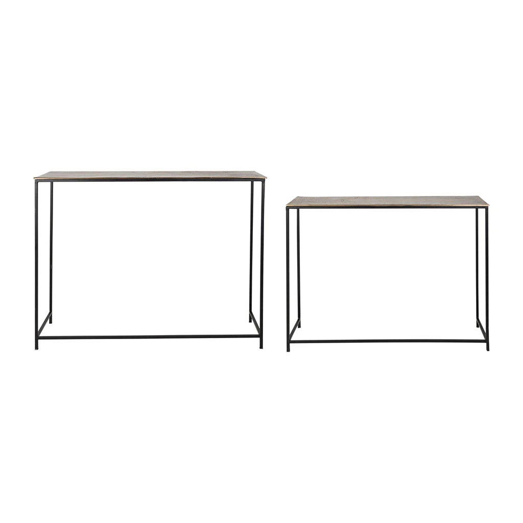 Console Gigogne (x2) En Fer Doré - Felia 2 Console Gigogne (x2) En Fer Doré - Felia – Image 2