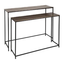 Console Gigogne (x2) En Fer Doré - Felia