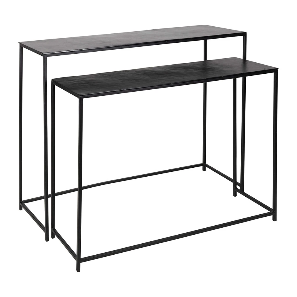 Console Gigogne (x2) En Fer Noir - Felia 1 Console Gigogne (x2) En Fer Noir - Felia