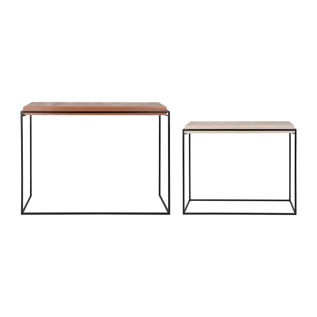 Console Gigogne (x2) En Fer Terracotta Et Beige - Ario 2 Console Gigogne (x2) En Fer Terracotta Et Beige - Ario – Image 2