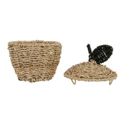 Corbeilles Pomme Avec Couvercle X2 Naturel En Jonc De Mer+fer - Sweet Dream -Magasin Général Pour La Maison corbeilles pomme avec couvercle x2 naturel en jonc de mer fer sweet d 467248 DET03 WEB