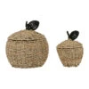 Corbeilles Pomme Avec Couvercle X2 Naturel En Jonc De Mer+fer - Sweet Dream