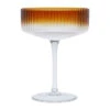 Coupe Champagne Striée En Verre Ambre - Funny