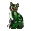 Deco Chat En Verre Vert Et Doré - Félin