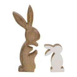 Déco Duo Lapin En Manguier Naturel Et Blanc - Floreal -Magasin Général Pour La Maison deco duo lapin en manguier naturel et blanc floreal 40777 40777 DET02 WEB