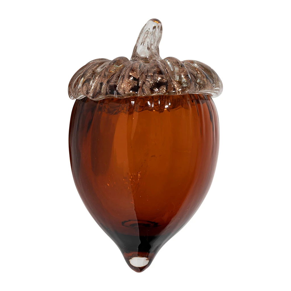 Deco Gland En Verre Doré Et Ambre - Chêne 1 Deco Gland En Verre Doré Et Ambre - Chêne