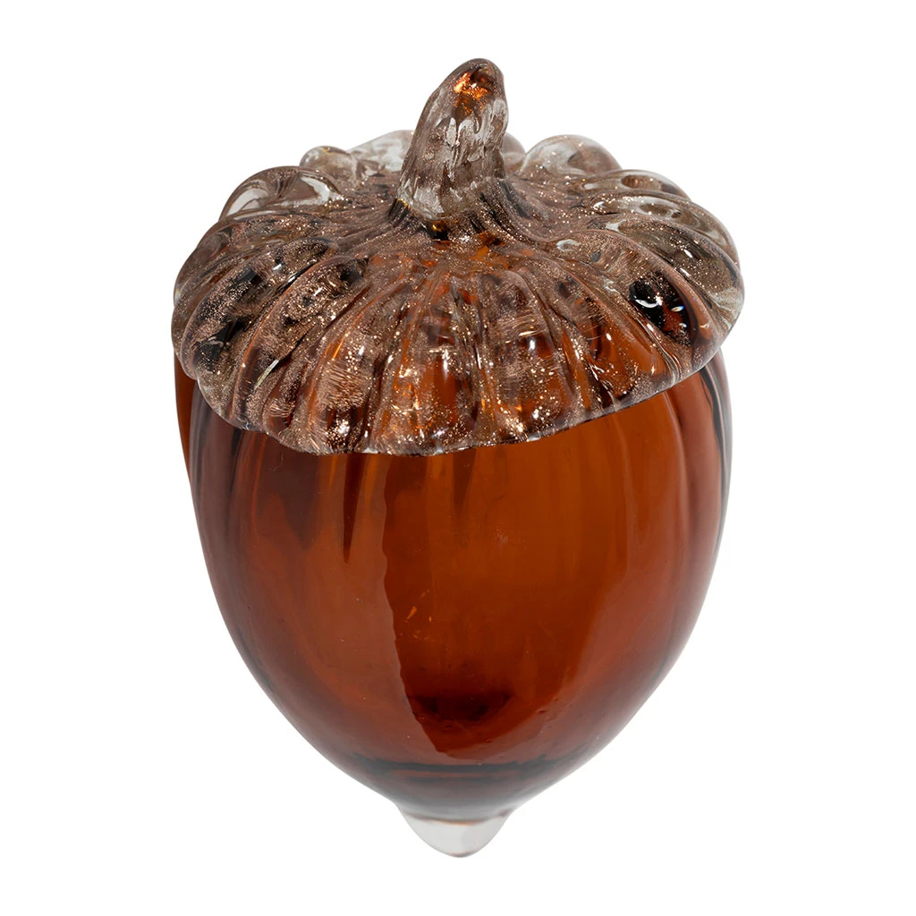 Deco Gland En Verre Doré Et Ambre - Chêne 2 Deco Gland En Verre Doré Et Ambre - Chêne – Image 2