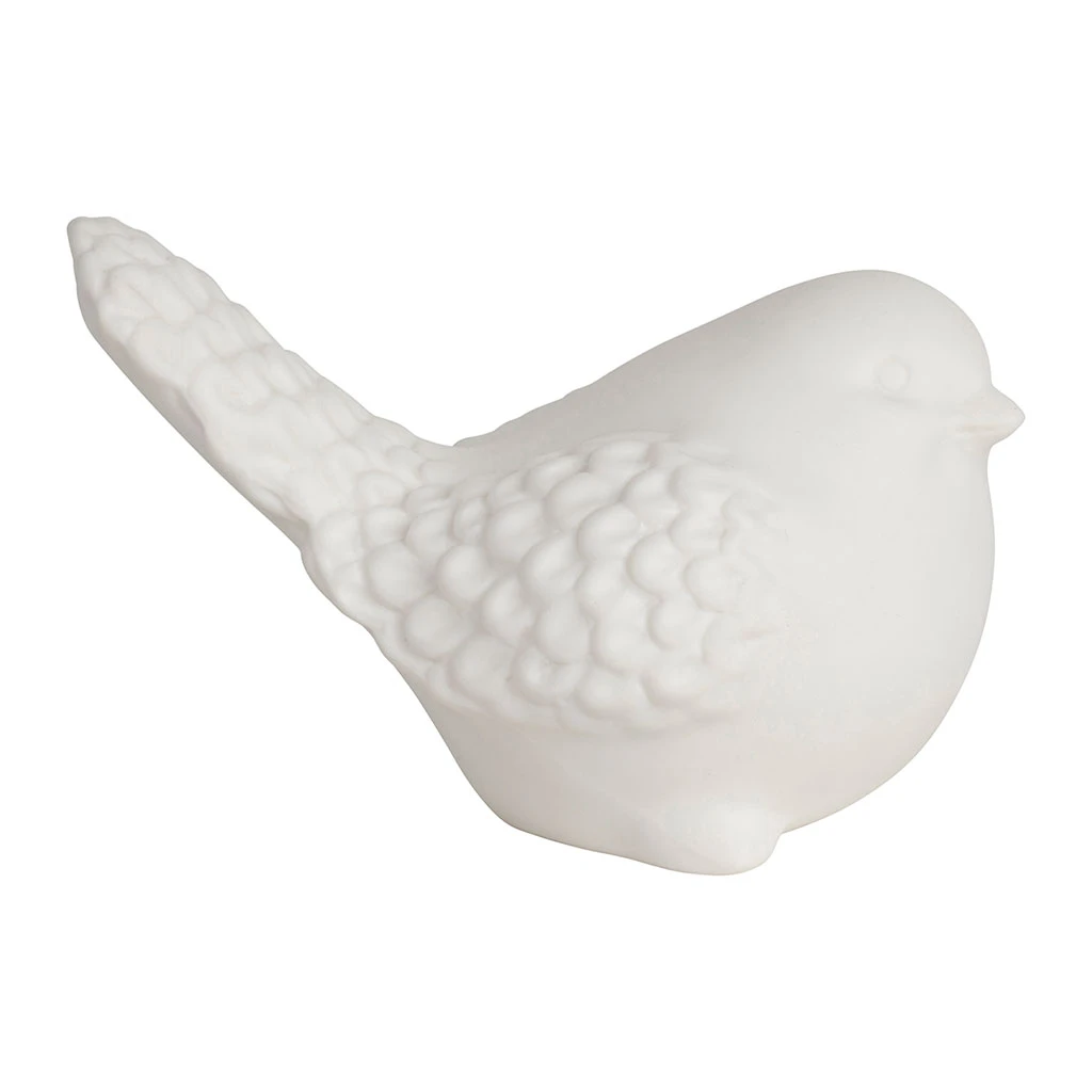 Deco Led Oiseau En Grès Blanc - Ilobo 1 Deco Led Oiseau En Grès Blanc - Ilobo