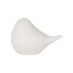 Deco Led Oiseau En Porcelaine Blanc H7cm - Ilobo