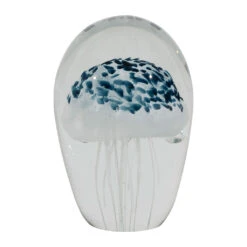 Déco Méduse En Verre Bleu Et Blanc - Amarres