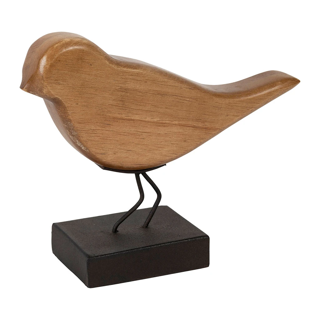 Deco Moineau En Bois Naturel Et Noir - Campagne 3 Deco Moineau En Bois Naturel Et Noir - Campagne – Image 3