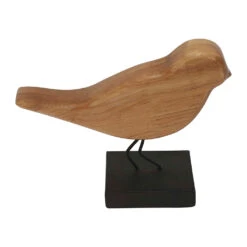 Deco Moineau En Bois Naturel Et Noir - Campagne