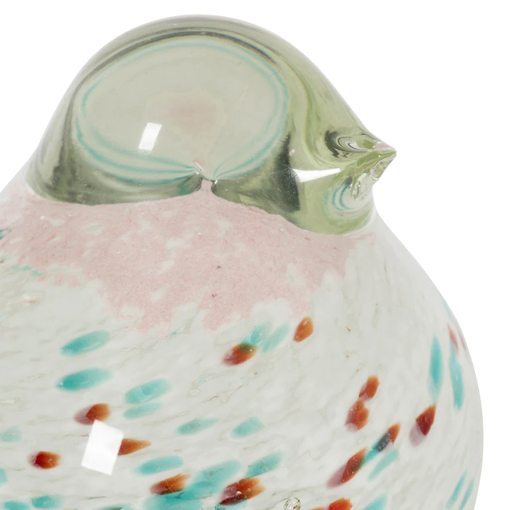 Déco Moineau En Verre Et Fer Vert Et Rose - Serin 3 Déco Moineau En Verre Et Fer Vert Et Rose - Serin – Image 3