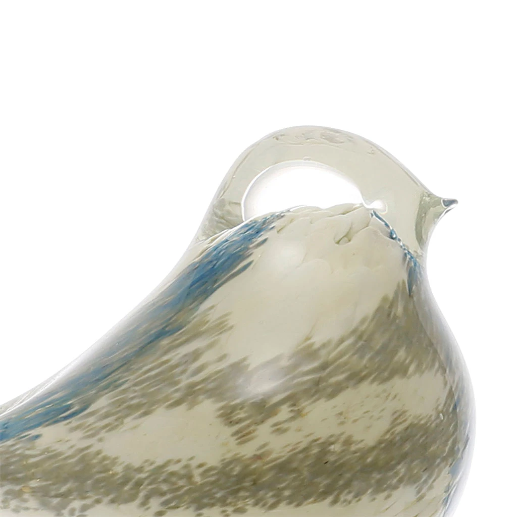 Déco Moineau Serin Ivoire Et Bleu En Verre 2 Déco Moineau Serin Ivoire Et Bleu En Verre – Image 2