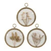 Déco Murale Médaillon En Fer (x3) Fleurs Séchées