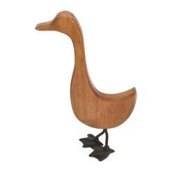 Deco Oie En Bois Naturel Et Noir - Campagne