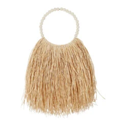 Déco Ronde Murale En Raphia Naturel - Blue Sand