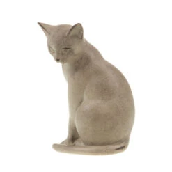Amadeus Decoration Chat Assis Beige 9x10xh17cm