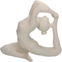 Decoration Femme Yoga Polyresine Ivoire 21.5x9.7xh18.5cm