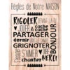 Decoration Murale Wording Regles Maison 30x40